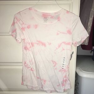 pink and white tee